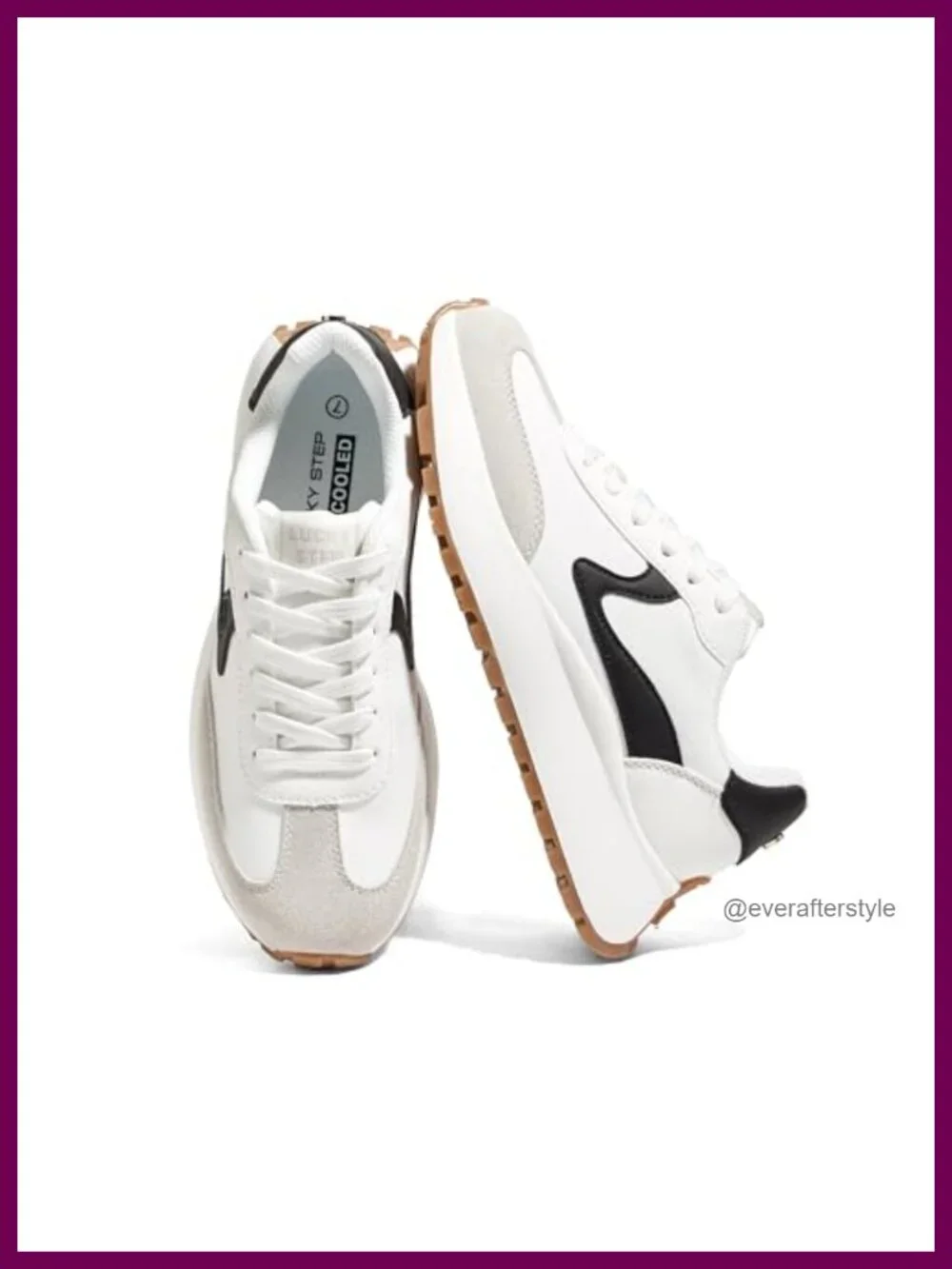 Womens Chunky Platform Fashion Sneakers Retro Walking Shoes PU Leather Suede